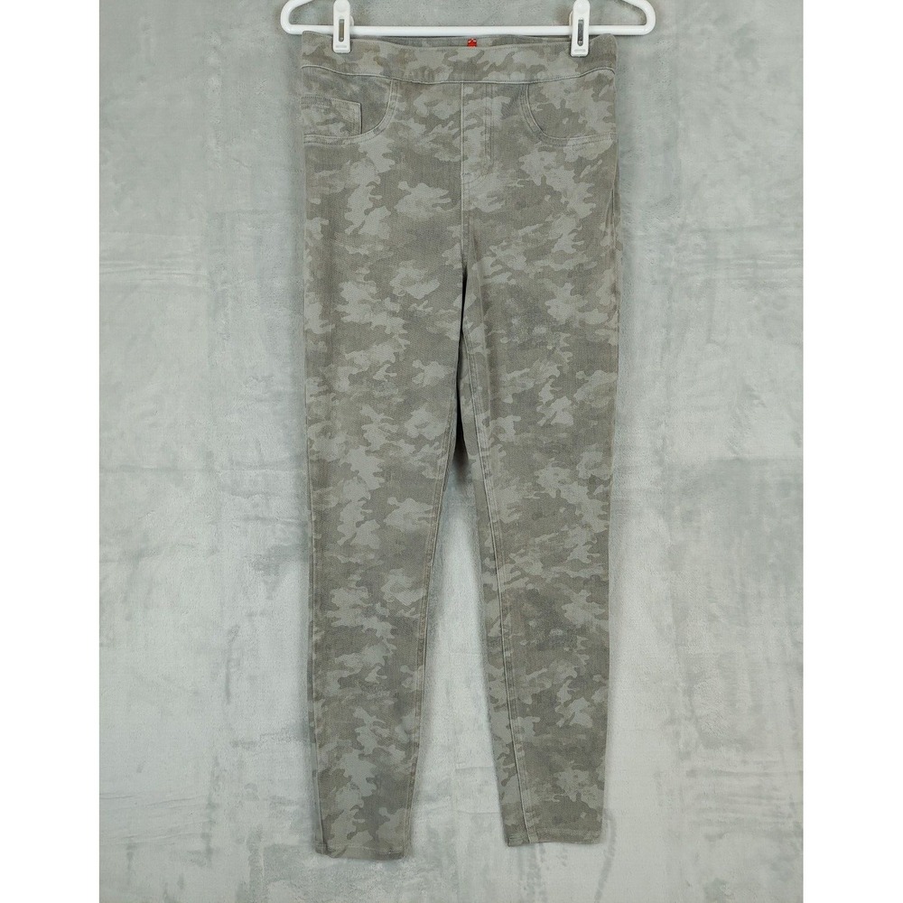 Spanx Jean Pants Leggings Womens‎ Medium Gray Camo Pull On Skinny Slimming